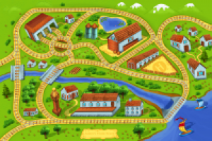 Детский коврик-железная дорога