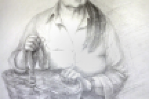 Рисунок карандашом  "Бабушка"