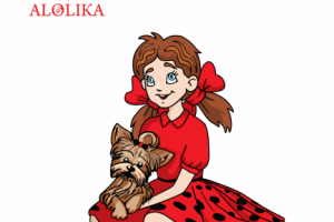 Девочка и собачка,