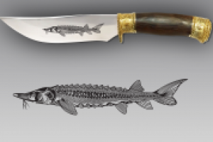 Осетр.графика для гравировки на ноже