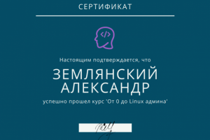 Закончил курсы по Администрированию Linux.