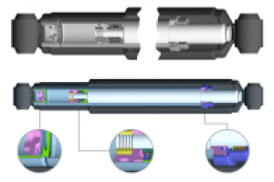 Автомобильный амортизатор в разрезе