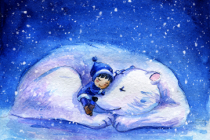 Девочка и северный мишка