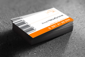 Визитка, PR-менеджер. 2 краски, шелкография на пластике