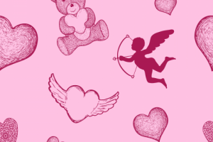 векторный бесшовный фон день святого Валентина