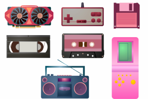 веторный набор ретро техника