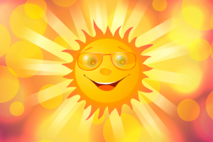 векторная иллюстрация радостное солнце