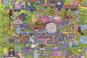 Иллюстрация для упаковки сладостей (оборот)