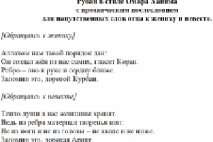 Нравоучительные наставления жениху и невесте.