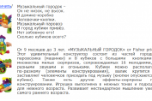 Описания товаров для детей и родителей (прокат игрушек).