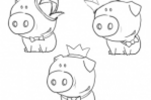 Эскизы для логотипа HoloPig Games (2)