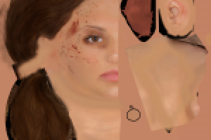 Текстура головы жен. персонажа для игры Тайский бокс (2048*2048)