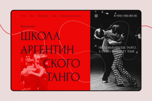 Концепт главного экрана. Школа танго