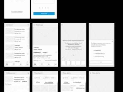 Мобильное приложение, прототип в Axure