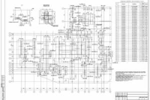 Схема раскладки продольной арматуры фундаментной плиты
