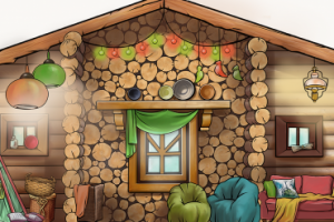 Фон детский домик 2