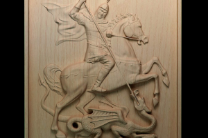 Герб Москвы Георгий Победоносец 3d модель для ЧПУ