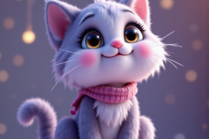 фиолетовый котик