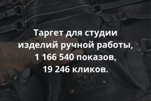 Таргет для студии изделий  ручной работы 1 166 540 показов, 19 2
