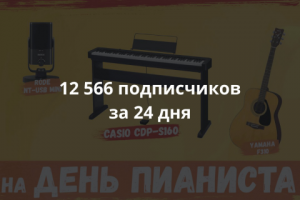 12466 подписчиков за 24 дня для инстаграма музыкального магазина