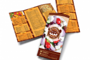 Буклет для службы доставки еды "Ленивый енот"