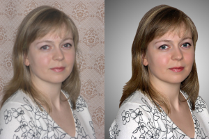 портретная ретушь, замена фона