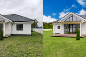 замена газона и неба