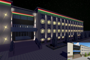 освещение фасада здания