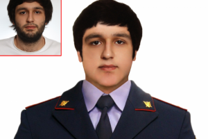 удаление бороды, замена прически и одежды