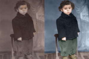 реставрация и раскрашивание ч/б фото