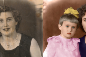 реставрация и раскрашивание ч/б фото