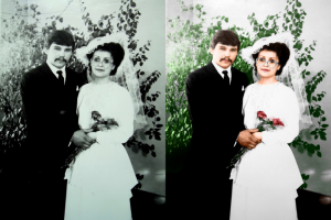 реставрация и раскрашивание ч/б фото