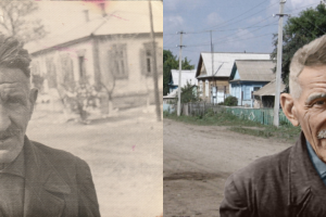 удаление тиснения, раскрашивание ч/б фото, замена фона