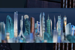 Отрисовка небоскребов для главной страницы сайта нфт проекта