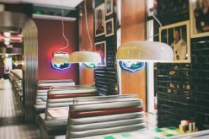 Иллюстрация для визуальной новэллы кофейня