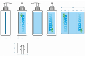 Макет с чертежом для этикетки бытовой химии