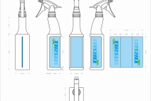 Макет с чертежом для этикетки бытовой химии