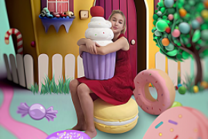 Разработка заднего фона для детской фотосессии(отретушированное)