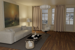 Визуализация дивана в интерьере