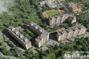 Визуализация экстерьера с птичьего полета