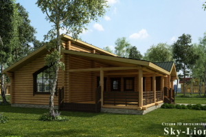 Визуализация деревянного дома