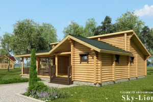 Визуализация деревянного домика