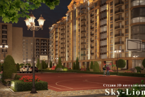 Ночная визуализация экстерьера