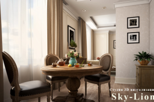 3d визуализация кухни в гостинице