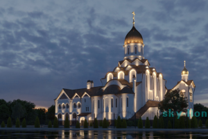 Ночная визуализация церкви