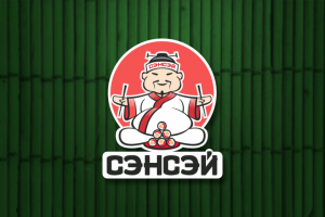 Логотип "СЭНСЭЙ" - доставка суши и пицы