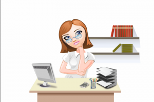 Девушка - офисный работник