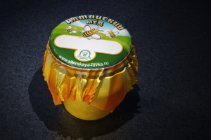 Этикетка для меда с полем для надписи маркером или штампа