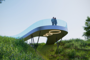 Навесной мостик над оврагом