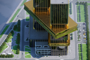 Визуализация здания и окружающей территории